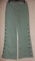 NEW WOMENS Peace Love World SAGE GREEN 5 POCKET BELL BOTTOM JEANS  SIZE 12T - £29.93 GBP