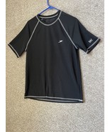 Speedo Men&#39;s UV Block the Burn Base Layer Short Sleeve Black Size Small - $25.97 CAD