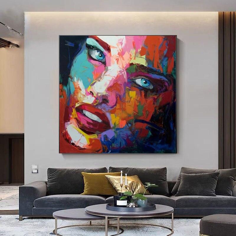 Hand Painted Francoise Nielly Palette knife painting portrait Palette knife Face