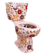 Mexican Toilet ELONGATED Comfort Height Hand Painted - Caritas Pink - - $1,399.00