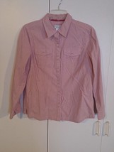 CHRISTOPHER &amp; BANKS LADIES LS/3/4-SLEEVE PINSTRIPE SHIRT-M-WORN ONCE-COT... - $5.89