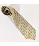 Van Heusen 100% Silk Tie Men&#39;s Gold Geometric Design  59&quot;inches NEW - $12.29 CAD