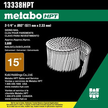Metabo 13338HPT 15° Siding Nails 2-1/4&quot; x .092&#39;&#39; Electro Galvanized Wire... - $51.25 CAD