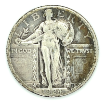 1924-S 25C Standing Liberty Quarter in Very Fine VF Condition, Full 4-Di... - $138.53