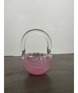 Vintage Prestige Art Glass Pink Ruffled 6” Basket Paperweight 2001 - $20.44 CAD