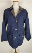 Vtg Woolrich Womans Reversible Blue Brown Wool Blend Jacket L? - £23.48 GBP