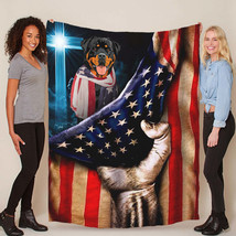 Cute Rottweiler Dog Patriotic Flag USA Blanket Christmas Gift For Pet Dogs Lover - $59.35+