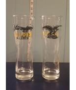 2x Yuengling Golden Pilsner Beer Glass Eagle Logo 8&quot; Tall Barware - £9.12 GBP