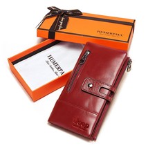 Leather Women Wallets Fashion Long Cowhide Top Quality Card Holder Classic Femal - £33.64 GBP