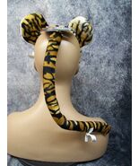 Bengal Tiger Ears and Tail Costume Set Striped Wild Cat Kitty Football F... - $233.29 MXN