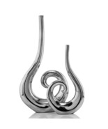 Set Of 2 Curl Casting Design Vases In Shiny Buffed Finished - £253.55 GBP