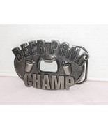 Beer Pong Champ With Bottle Opener Pewter Belt Buckle; By Kalan - $24.26 CAD