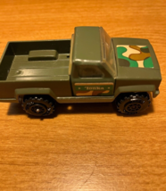 Vintage Tonka Army Green Pickup Truck Plastic &amp; Metal 4&quot; x 1.25&quot; - VG condition - £4.79 GBP