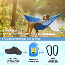  Double &amp; Single Camping Hammock Set with Tree Straps and Carry Bag  - £16.30 GBP