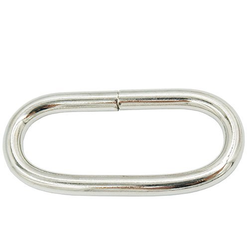 Bluemoona 20 Pcs - 38mm 1.5" Metal Loop Oval Rings Buckle for Webbing, Buckles S