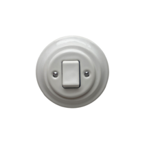 Porcelain Push Button Switch 1 Gang Two Pole With A Big Key White Diameter 3.9&quot; - £33.02 GBP