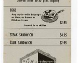 The Gallerie Restaurant Late Late Menu St Louis Missouri 1950&#39;s - $37.62