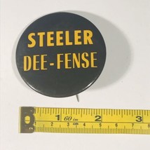 VTG 50&#39;s Pittsburgh Steelers Dee-Fence Black Pin Pinback 2.25&quot; Dia PM10 Button - £21.47 GBP