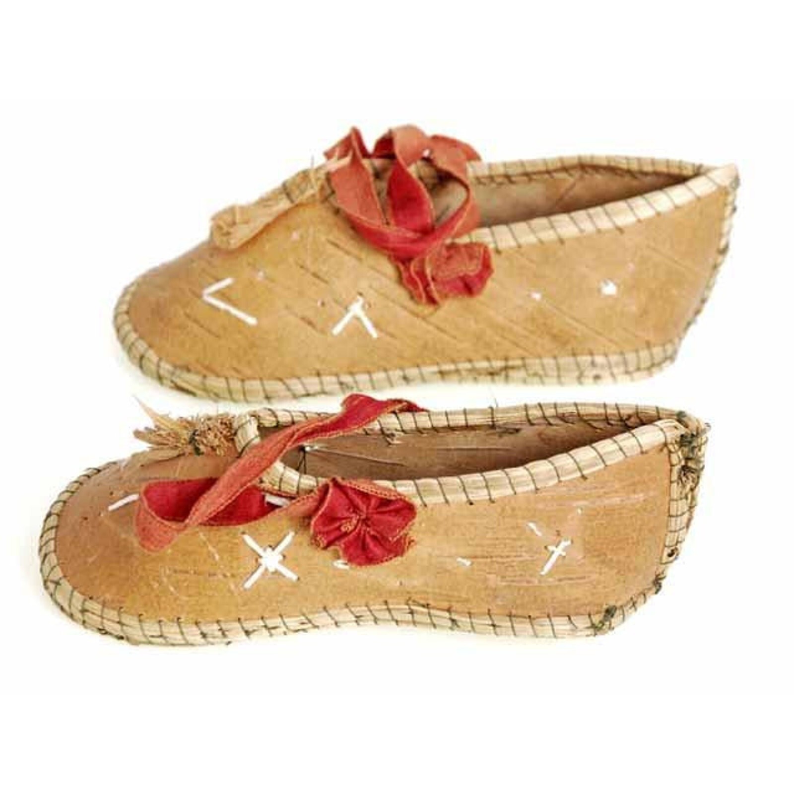 Rare Antique Childrens/ Babies Shoes Chippewa Indian Bark 1920's Item image 3
