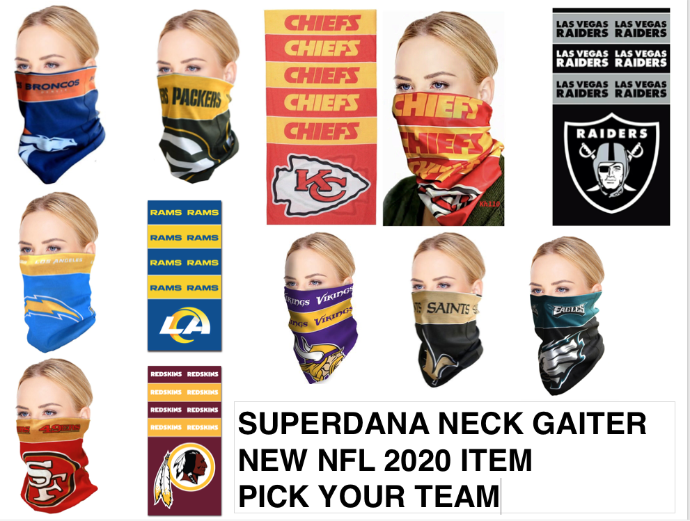 NFL Bandana Superdana Neck Gaiter Face Guard Mask Facemask Scarf Pick Yo... - $11.95