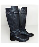 Johnson and Murphy Braided Boots Womens 6.5 Black Nubuck Leather Harness... - €49,44 EUR