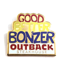 Outback Steakhouse Good Better Bonzer Enamel Pin Advertise Blue Red Yellow - £7.50 GBP