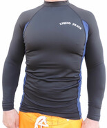 Liquid Peace Black &amp; Blue, Long Sleeve, Rash Guard, Sizes: Small-Large - $24.68 CAD