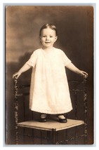 RPPC Adorable Little Standing On Chair Studio View UNP Postcard U4 - £2.94 GBP