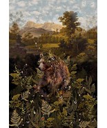 30&quot; X 43&quot; Panel Among the Ferns Bear Cotton Fabric Panel D478.81 - €11,36 EUR