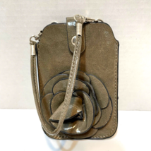 Fashion Floral Faux Leather Pewter Rosette Wristlet Mini Purse Phone Cas... - £9.20 GBP