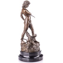 Vintage Bronze Figure Boy With Leopard After Loys Potet - $299.00