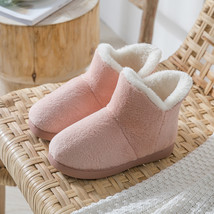 Women Winter Slippers Warm Plush Slip-on Couples Home Floor Shoes Anti-slip Comf - £21.41 GBP