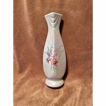 Vintage Iridescent Hand Painted Floral Vase - £16.61 GBP