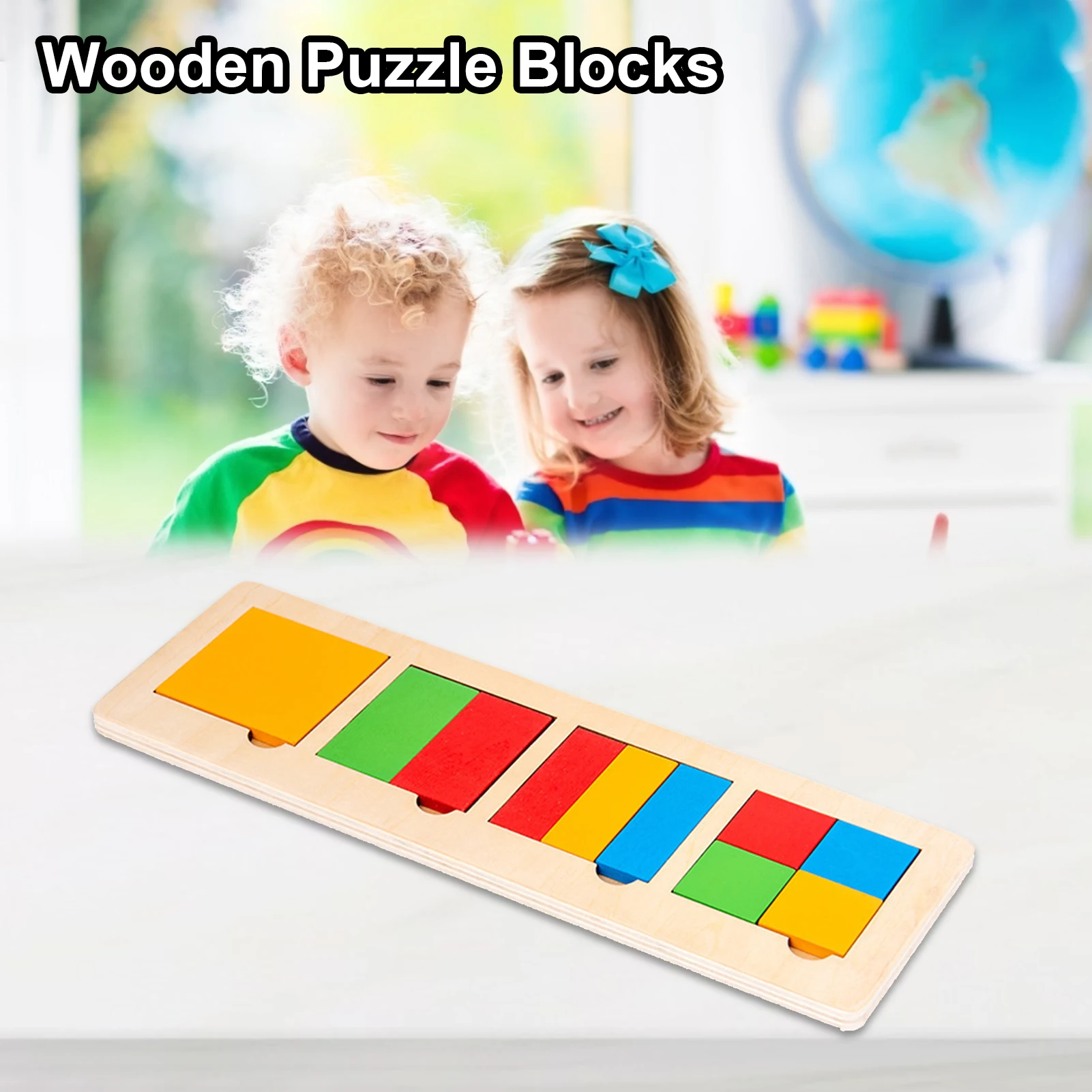Montessori Geometric Shape Equal Division Board Puzzle Kindergarten Early - £18.78 GBP+
