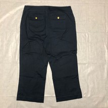 Erin London Crop Pants Womens 8 Navy Blue Cotton Blend Stretch Capri - £10.55 GBP