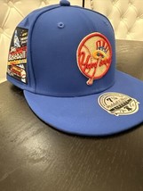 2023 Topps Lids Mitchell &amp; Ness NY Yankees Fitted Hat Size 7  1/8 BLUE 1993 - £53.45 GBP