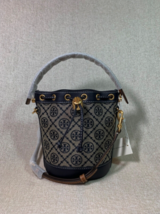 NEW Tory Burch Tory Navy T Monogram Jacquard MINI Bucket Bag $368 - $368.00