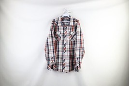 Buckle BKE Mens XL Athletic Fit Distressed Thick Stitch Snap Button Shirt Plaid - £27.21 GBP