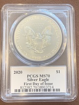 2020- American Silver Eagle- PCGS- MS70- FDOI- Gen. George W. Casey Jr. Signed - £119.88 GBP