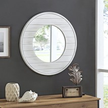 Ellison Shiplap Accent Wall Mirror, 27", Aged White - £91.91 GBP