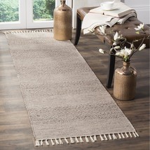 SAFAVIEH Montauk Collection Runner Rug - 2'3" x 6', Ivory & Steel Grey, Handmade - £47.71 GBP