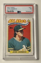 1989 Topps Baseball Jose Canseco All-Star MLB Oakland A&#39;s Card #401 Graded PSA 7 - £29.77 GBP