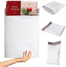 White Gusseted Poly Mailers, 10x13x2 Inch, 100 Pack, 2.5 Mil Expansion - £20.23 GBP