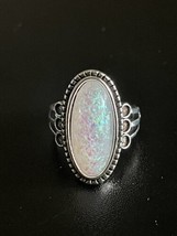 Opal Stone S925 Silver Woman Ring Size 5 - £11.87 GBP