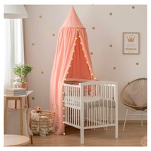 Bollepo Bed Canopy with Lights, Pink Canopy Bed for Girls Room NEW - £25.86 GBP