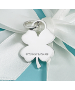 Tiffany & Co Silver Good Luck Shamrock Lucky Irish 4 Leaf Clover Charm Pendant - £334.75 GBP