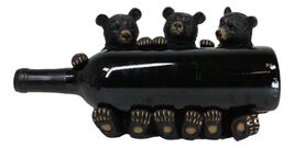 Rustic Western Forest Animal Whimsical 3 Black Bears Wine Bottle Holder ... - $511.60 MXN