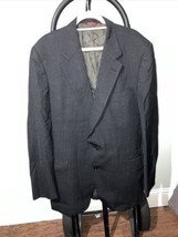 Botany 500  Mens Couture Wool Coat  46L  Black  Solid  2 Button  Jacket Blazer - £21.70 GBP
