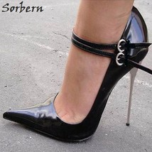 Sexy Stilettos Pointed Toe 12Cm/14Cm Silver Metal High Heels Women Pumps Ladies  - £320.18 GBP