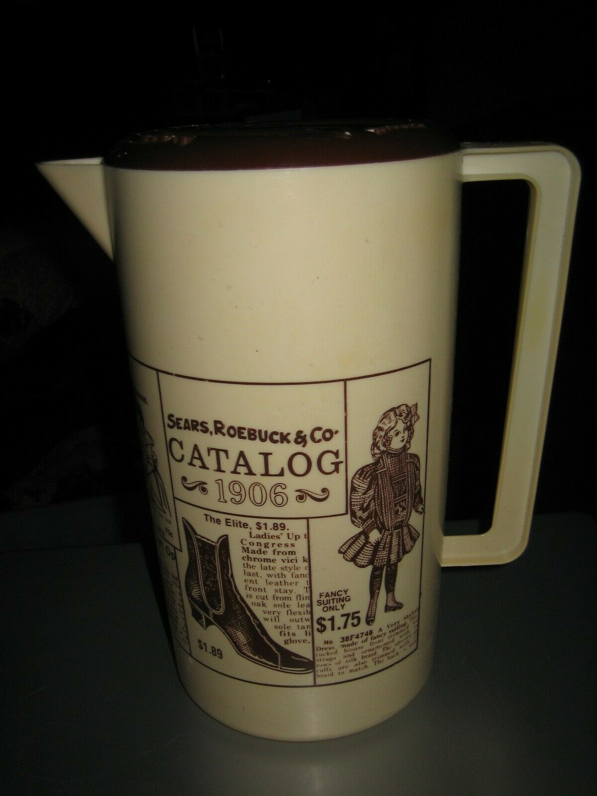 Primary image for Vintage Sears Roebuck & Co. Plastic Advertising 2 Quart Pitcher with Lid